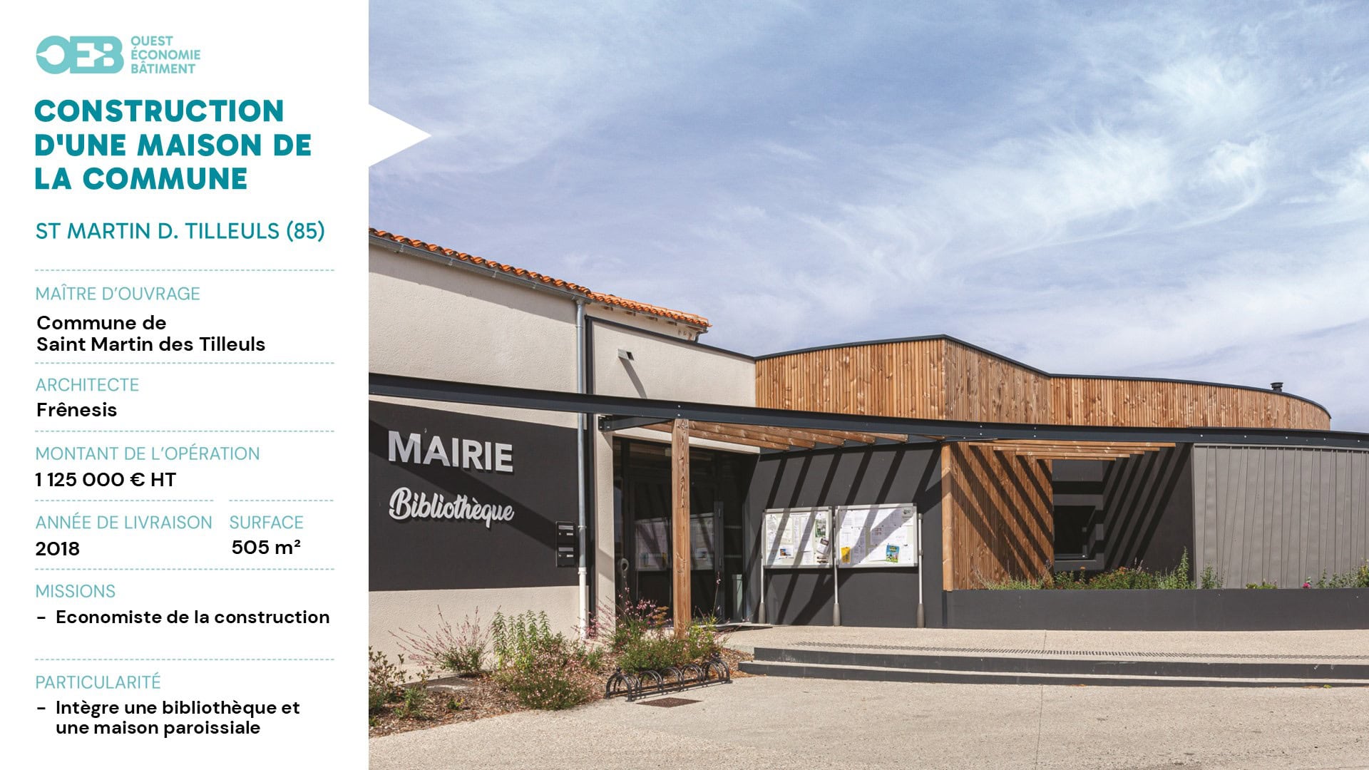 OEB - Ouest Economie Bâtiment DET et OPC en Vendée, à Fontenay-le-Comte depuis 2001
