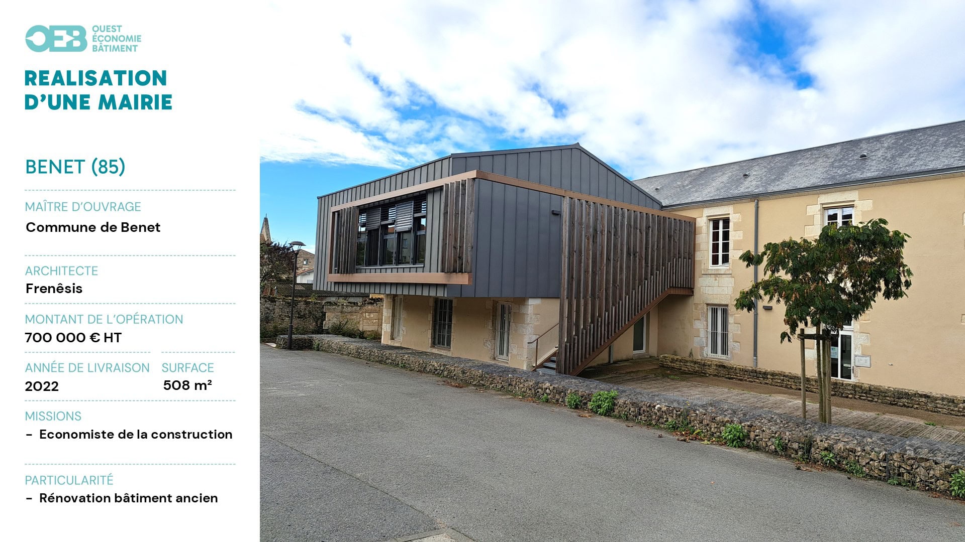 OEB - Ouest Economie Bâtiment DET et OPC en Vendée, à Fontenay-le-Comte depuis 2001
