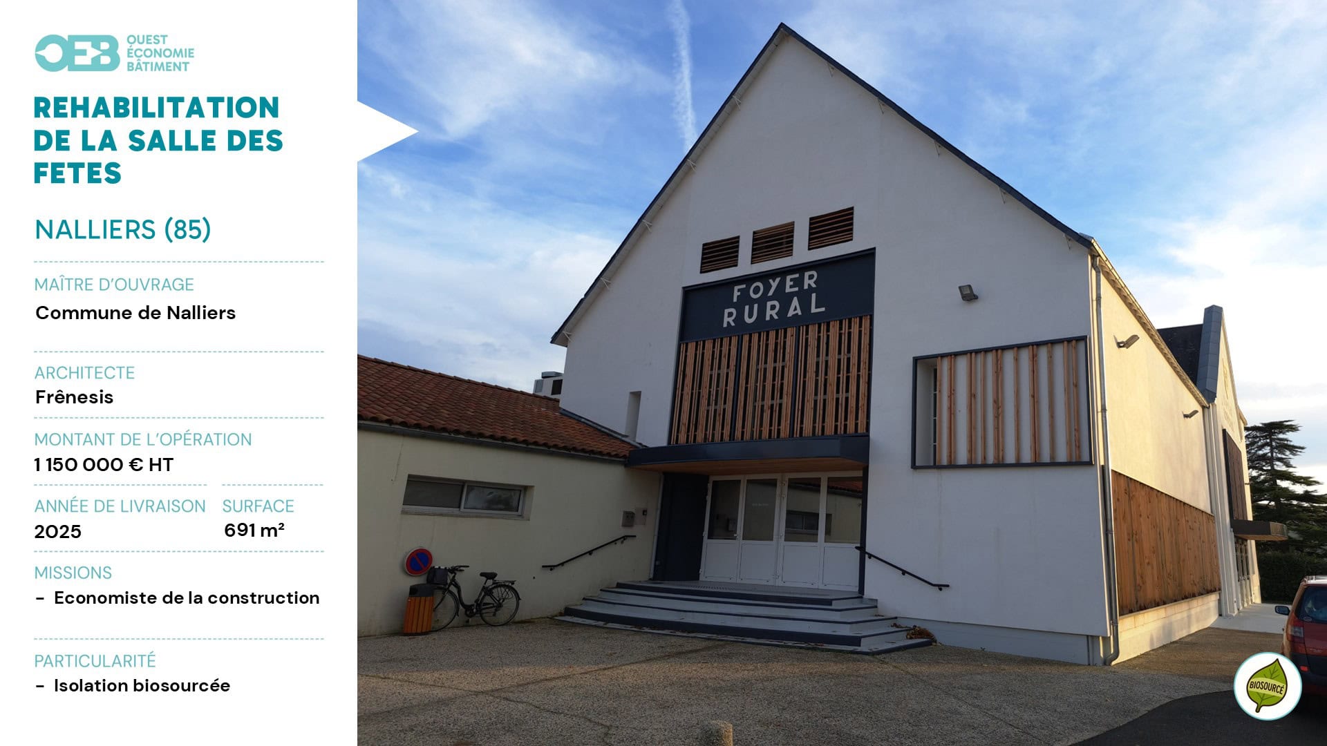 OEB - Ouest Economie Bâtiment DET et OPC en Vendée, à Fontenay-le-Comte depuis 2001